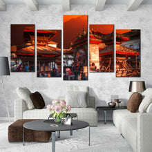 Load image into Gallery viewer, Modern Patan Durbar Square City of Kathmandu Nepal 5 panel canvas print In Living Room
