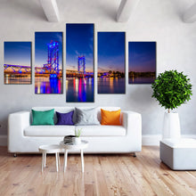 Load image into Gallery viewer, Modern  Piscataqua  River  Bridge  New  Hampshire  5  panel  canvas  print For Living Room
