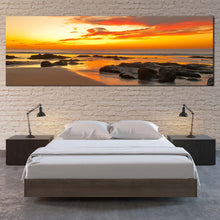Load image into Gallery viewer, Modern  Seascape  Scene  In  the  Ocean  boulders  Multi  Panel  Art  Work For Bedroom
