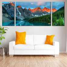 Load image into Gallery viewer, Moraine  Lake  Canvas  Wall  Art  Banff  National  Park  Canvas  Print  Canada  Orange  Rocky  Mountains  Living  Room  3  Piece  Canvas For Living Room
