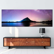 Load image into Gallery viewer, Mountain Sea Canvas Wall Art Landscape Mountain Milky Way 1 Piece Canvas Print Thailand Blue Purple Night Galaxy Canvas Artwork In Living Room
