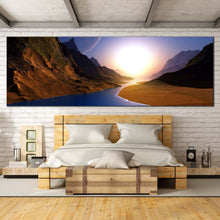 Load image into Gallery viewer, Mountain  Seascape  Canvas  Wall  Art  Blue  Sky  Sunrise  Canvas  Print  Brown  Ocean  Mountains  Bedroom  1  Piece  Canvas For Bedroom
