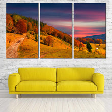 Load image into Gallery viewer, Mountain Sky Canvas Wall Art Colorful Autumn Landscape Multi Canvas Orange Trees Scenery Canvas Print Blue Sky Clouds Landscape  3 Piece Canvas For Living Room
