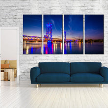 Load image into Gallery viewer, Multi Panel Canvas Wall Decor of Piscataqua River Bridge New Hampshire 4 piece wall art For Living room
