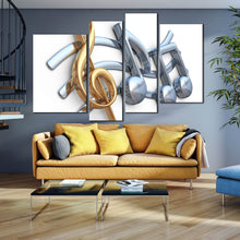 Load image into Gallery viewer, Music Notes white canvas photography multi panel
