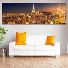 Load image into Gallery viewer, New  York  Canvas  Print  NYC  Midtown  at  Night  Living  Room  1  Piece  Canvas  Wall  Art In Living Room
