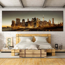 Load image into Gallery viewer, New  York  Canvas  Wall  Art  Grey  Sky  Manhattan  Downtown  Cityscape  Bedroom  1  Piece  Canvas  Brown  City  Skyline  Canvas  Print For Bedroom
