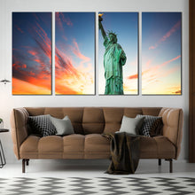 Load image into Gallery viewer, New York Statue of Liberty 4 piece wall art In Living room
