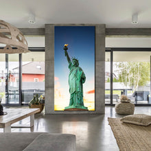 Load image into Gallery viewer, New  York  Statue  of  Liberty  Blue  sky  panoramic  canvas  print In Living Room
