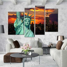 Load image into Gallery viewer, New York Statue of Liberty close up 4 panel canvas print
