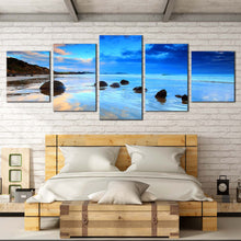 Load image into Gallery viewer, New Zealand beach rocks sky 5 Piece photography prints For Your Bedroom

