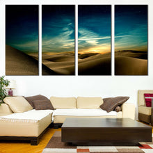 Load image into Gallery viewer, Night sand desert multi panel 4 piece canvas prints For Living room
