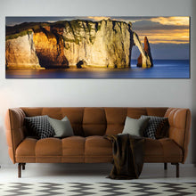 Load image into Gallery viewer, Normandy  France  Canvas  Wall  Art  Yellow  Ocean  Mountains  Living  Room  1  Piece  Canvas  Print  Falaise  d  Amont  Cliff  Beach  Canvas  Set In Living Room
