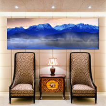 Load image into Gallery viewer, Norwegian  Blue  Ocean  Beautiful  Mountains  Paronamic  canvas  photography In Living Room

