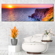 Load image into Gallery viewer, Ocean  Cliff  Canvas  Wall  Art  Orange  Ocean  Mountains  Living  Room  1  Piece  Canvas  Set  Blue  Cliff  of  Moher  Ireland  Canvas  Print In Living Room
