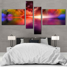 Load image into Gallery viewer, Ocean Clouds Canvas Wall Art Colorful Sky Bedroom 4 Piece Canvas Print Modern Abstract Multiple Canvas For Bedroom
