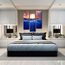 Load image into Gallery viewer, Ocean  Deep  Blue  Water  Under  the  Sea  Waves  Sunset  triptych  wall  art  for  living  room For Bedroom
