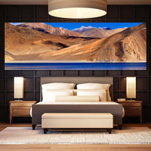 Load image into Gallery viewer, Ocean  Mountains  Canvas  Print  Brown  Leh  Ladakh  Jammu  Landscape  Canvas  Artwork  Blue  Sky  Pangong  Tso  Lake  Bedroom  1  Piece  CanvasWall  Art  India  Ladakh  Tibet  Mountains  Wide  Canvas For Bedroom

