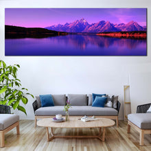 Load image into Gallery viewer, Ocean  Mountains  Canvas  Print  Purple  Jackson  Lake  Mountains  Living  Room  1  Piece  Canvas  Wall  Art  Teton  National  Park  Wide  Canvas  Northwestern  Wyoming  Blue  Sky  Sea  Multi  Canvas In Living Room
