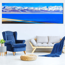 Load image into Gallery viewer, Ocean  Mountains  Canvas  Wall  Art  Blue  Lake  in  Tibet  Canvas  Print  White  Snow  Covered  Capped  Mountains  Living  Room  1  Piece  Canvas For Living Room
