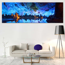 Load image into Gallery viewer, Ocean  Rocks  Canvas  Wall  Art  Brown  Rocks  Crystal  Palace 1  Piece  Canvas  Blue  Guilin  Reed  Flute  Caves  Canvas  Print For Living Room
