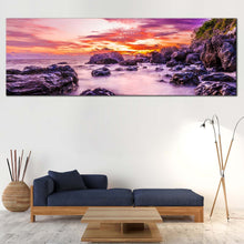 Load image into Gallery viewer, Ocean  Rocks  Canvas  Wall  Art  Orange  Tokoriki  Island  Canvas  Set  Living  Room  Matamanoa  Beach  1  Piece  Canvas  Print  Purple  Fiji  Ocean  Multi  Canvas For Living Room
