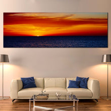 Load image into Gallery viewer, Ocean  Sky  Canvas  Wall  Art  Blue  Orange  Sky  Seascape  Living  Room  1  Piece  Canvas  Print In Living Room

