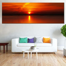 Load image into Gallery viewer, Ocean  Sky  Canvas  Wall  Art  Red  Orange  Ocean  Sunset  Living  Room  1  Piece  Canvas  Beautiful  Clouds  Sunset  Reflection  Seascape  Canvas  Artwork For Living Room
