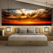 Load image into Gallery viewer, Ocean  Sunset  Canvas  Wall  Art  Orange  Ocean  Sky  Bedroom  1  Piece  Canvas  Dramatic  Cloudy  Blue  Sky  Seascape  Canvas  Print For Bedroom
