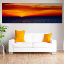 Load image into Gallery viewer, Ocean  Sunset  Canvas  Wall  Art  Red  Orange  Cloudy  Sky  Living  Room  1  Piece  Canvas  Blue  Coast  Of  The  Sea  Canvas  Print For Living Room
