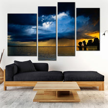 Load image into Gallery viewer, Orange Baltic Evening Landscape 4 Piece Art Work 
