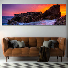 Load image into Gallery viewer, Pacific  Ocean  Canvas  Wall  Art  Blue  Waves  Rocks  Ocean  Multi  Canvas  California  Wood  Cove  Canvas  Set For Living Room
