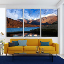 Load image into Gallery viewer, Pangong Lake Tibet Mountains 3 piece wall art For Living Room&#39;
