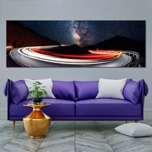 Load image into Gallery viewer, Panoramic  cars  light  trails  over  the  mountains  wall  art For Living Room
