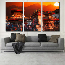 Load image into Gallery viewer, Patan Durbar Square City of Kathmandu Nepal 3 pc. canvas artwork For Living Room
