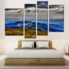 Load image into Gallery viewer, Petros Moun Canvas Print Green Ukrainian Carpathians Scenery  4 Piece Canvas Wall Art National Park Chornogora Blue Landscape Canvas 
