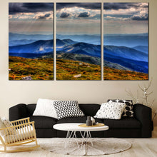 Load image into Gallery viewer, Petros Moun Canvas Print Green Ukrainian Carpathians Scenery  3 Piece Canvas Wall Art National Park Chornogora Blue Landscape For Your Living Room

