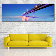 Load image into Gallery viewer, Pier  Ocean  Canvas  Wall  Art  Blue  Sky  Christchurch  City  Seascape  Canvas  Print  Purple  New  Brighton  Pier  Living  Room  1  Piece  Canvas  Artwork In Living Room
