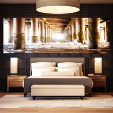 Load image into Gallery viewer, Pier  Pillar  Canvas  Wall  Art  Brown  Pier  Ocean  Multi  Canvas  White  Sea  Waves  Under  Pier  Bedroom  1  Piece  Canvas  Print For Bedroom
