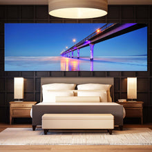 Load image into Gallery viewer, Pier  Seascape  Canvas  Print  New  Brighton  Blue  Pier  Ocean  Bedroom  1  Piece  Canvas  Wall  Art  Purple  Pier  Lights  Reflection  Sea  Canvas For Bedroom
