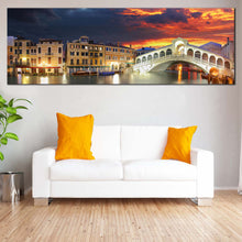 Load image into Gallery viewer, Ponte  Rialto  Canvas  Wall  Art  Grey  Italy  Gondola  Seascape  Canvas  Set  Venice  City  Rialto  Bridge  Living  Room  1  Piece  Canvas  Print  Dramatic  Cloudy In Living Room
