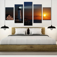 Load image into Gallery viewer, Portland  Cliff  Beach  and  Lighthouse  ocean  artwork  canvas  wall  decor For Bedroom
