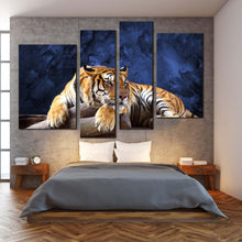 Load image into Gallery viewer, Portrait of male Tiger 4 panel canvas print 
