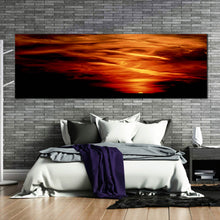 Load image into Gallery viewer, Red  Dark  Clouds  Panoramic  Abstract  Wall  Art In LIving Room
