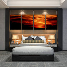 Load image into Gallery viewer, Red Stormy Sky Clouds 4 Piece Abstract art prints For Bedroom
