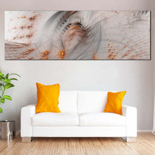 Load image into Gallery viewer, Rendering Abstract Canvas WallArt Orange Abstract Fractal Canvas Print White 3D Abstract Illustration Panoramic Canvas Artwork In Living Room
