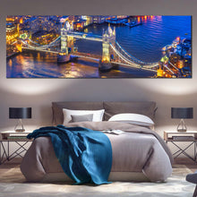 Load image into Gallery viewer, River  Thames  Canvas  Print  London  Yellow  Tower  Bridge  City  Wide  Canvas  England  Blue  River  Ships  Bridge  Bedroom  1  Piece  Canvas  Wall  Art For Bedroom
