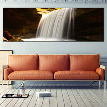 Load image into Gallery viewer, Rocky  Waterfall  Canvas  Wall  Art  Yellow  Rocks  Waterfall  Scenery  Living  Room  1  Piece  Canvas  Print For Living Room
