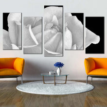 Load image into Gallery viewer, Rose Blossom Canvas WallArt Blackand White Flowers 5 Piece Canvas Print Still Life Floral Close Up Multi Canvas Artwork In Living Room
