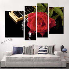Load image into Gallery viewer, Rose Floral Canvas Wall Art Fresh Red Roses Multi Canvas Brown Background Flowers 3 Piece Canvas Print
